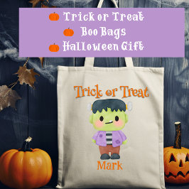 Bolsa Tote Frankenstein Halloween Trick ou Treat