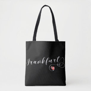 Bolsa Tote Frankfurt Heart Flag, Hesse, Alemanha