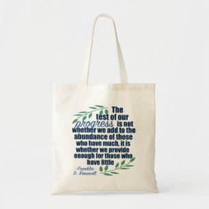 Bolsa Tote Franklin D. Cotação de Andamento Inspiracional R
