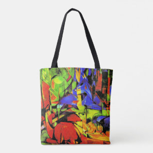 Bolsa Tote Franz Marc abstrato trabalho de arte, Formas de Lu