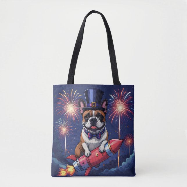 Bolsa Tote Französische Bulldogge Neujahr French Bulldog  (Frente)