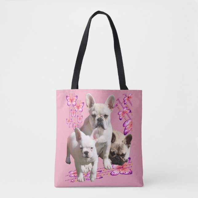 Bolsa Tote Französische Bulldoggen Schmetterling  Bulldog (Frente)