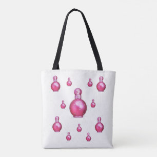 Bolsa Tote frascos de perfume cor-de-rosa spa