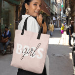 Bolsa Tote Frase do Chefe de Garota Rosa do Pastel Moderno<br><div class="desc">Frase do Chefe de Garota Rosa do Pastel Moderno</div>