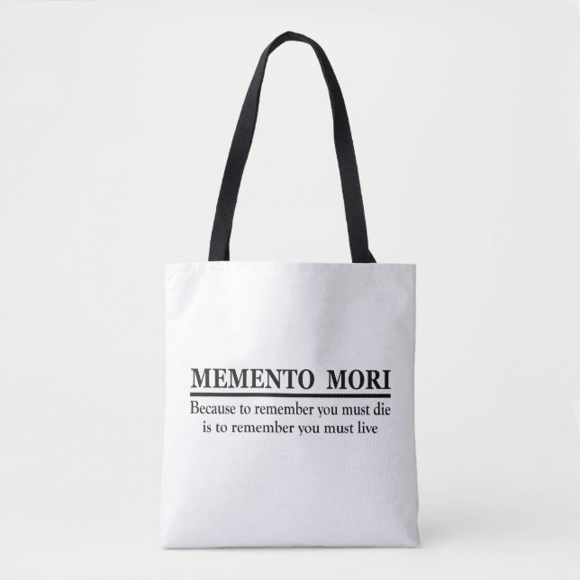 Bolsa Tote Frase em Latim - Memento Mori (Frente)
