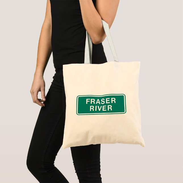 Bolsa Tote Fraser River Highway Sinal Colúmbia Britânica Cana (Criador carregado)
