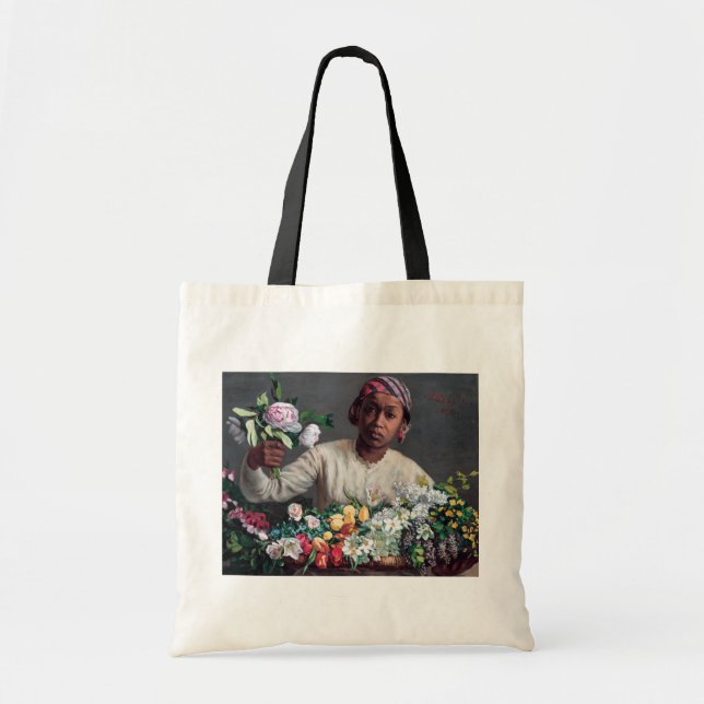 Bolsa Tote Frederic Bazille - Jovem Mulher com Peonias (Frente)