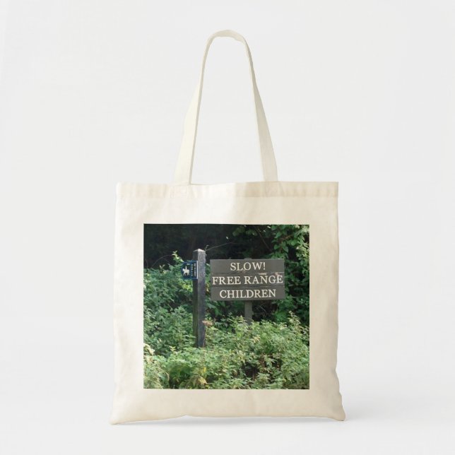 Bolsa Tote Free Range Children sign, divertido (Frente)
