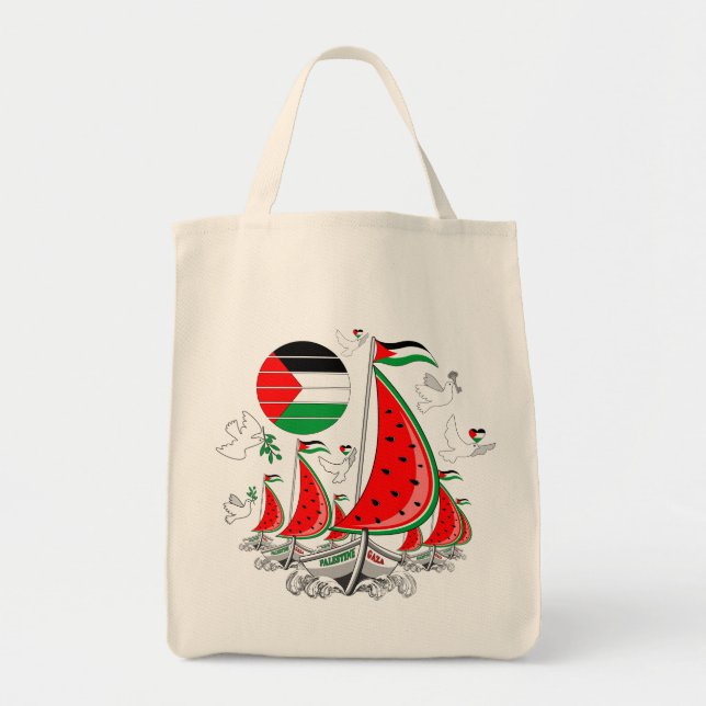 Bolsa Tote Freedom Global Sumud Flotilla Boats para Gaza (Frente)