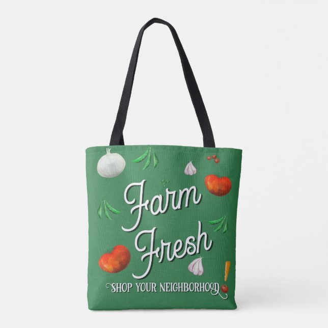 Bolsa Tote Fresco da fazenda, compre no seu bairro (Verso)