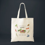 Bolsa Tote Fresco do Chá de panela de mercado<br><div class="desc">Agricultores bonitos comercializam comidas frescas inspiradas à mão pintadas a fruta e a legumes Frescos do Chá de panela de mercado.</div>
