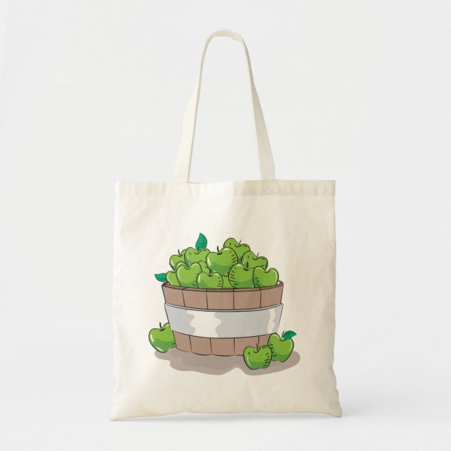 Bolsa Tote Fresh Green Apple Harvest Barrel Granny Smith (Frente)