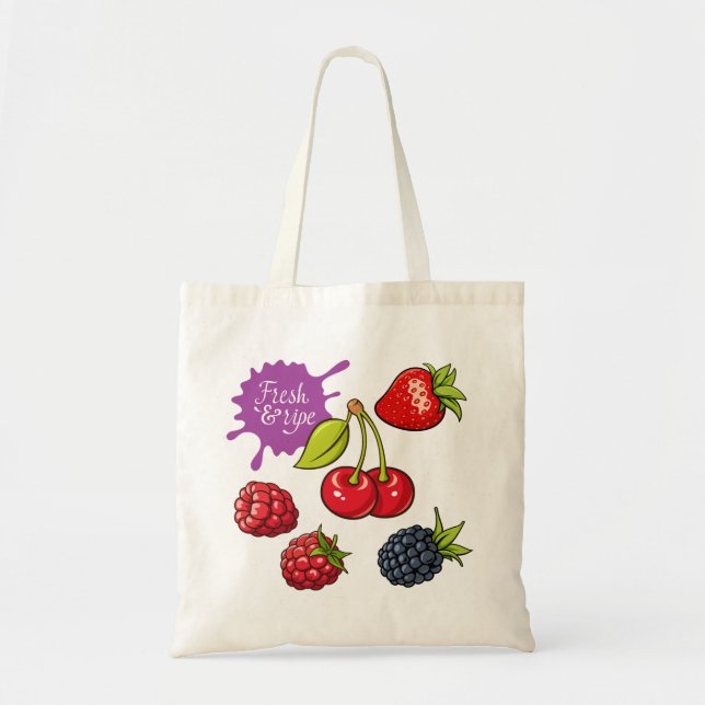 Bolsa Tote Fresh Red Berries and Cherries (Frente)