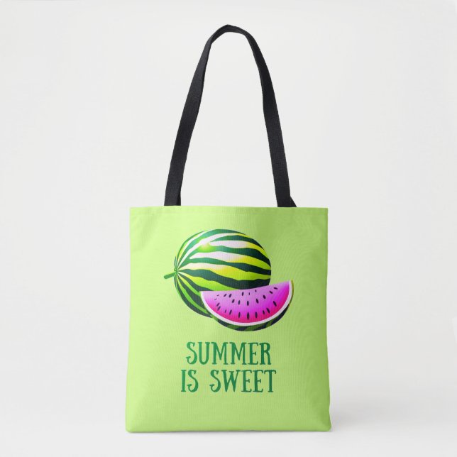 Bolsa Tote Fresh, Ripe Watermelon with Summer Vibes (Frente)