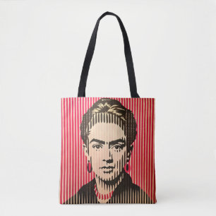 Bolsa Tote Frida Kahlo no estilo de ilusão ótica BAUHAUS