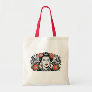 Bolsa Tote Frida Kahlo no estilo "design floral limpo"