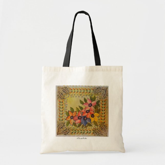 Bolsa Tote Frida Kahlo Painted Flores (Frente)