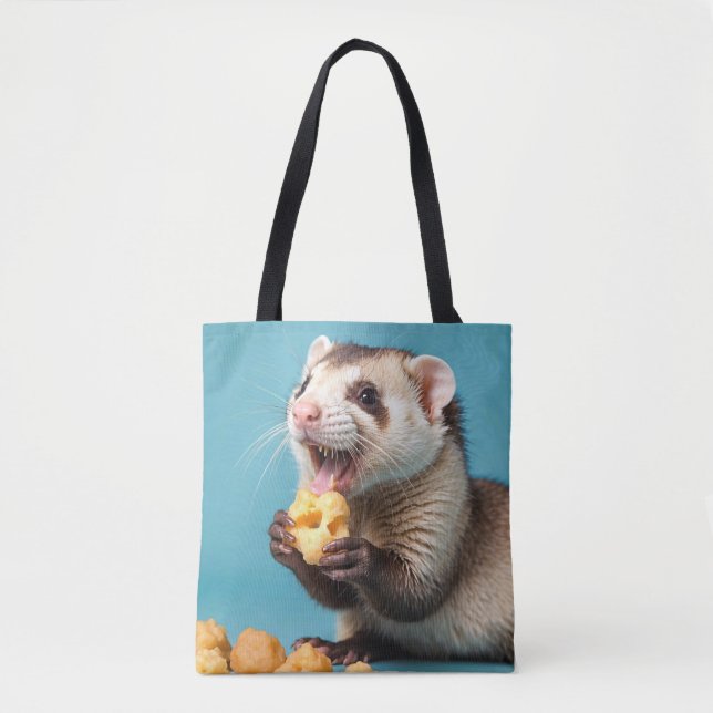 Bolsa Tote Fritas de queijo que comem ferret (Frente)