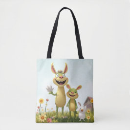 Bolsa Tote Fröhliche Wiesengang – Bunte Tierfreunde im Frühli