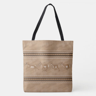 Bolsa Tote Fronteira Castanho-de-Pronghorn Antelope Herd Brow