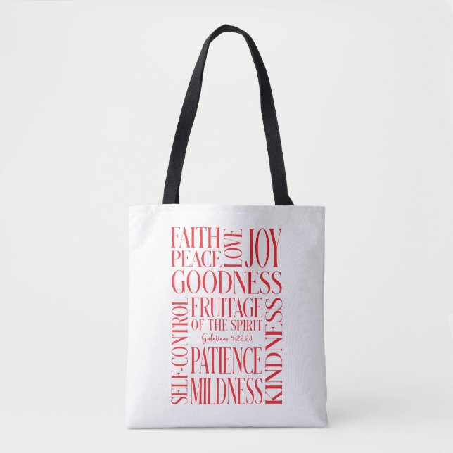 Bolsa Tote Fruitage of the Spirit Galatians 5 (Frente)