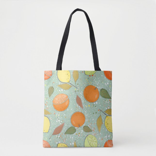 Bolsa Tote Fruta com limões, laranjas (Frente)