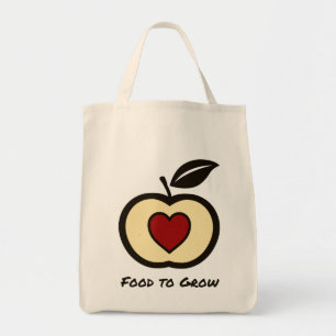 Bolsa Tote Fruta Comprando Comida para crescer Logotipo, Orça