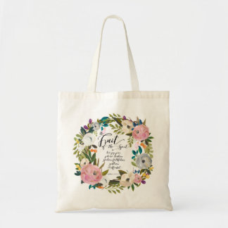 Bolsa Tote Fruta da Espírito Aquarela Floral