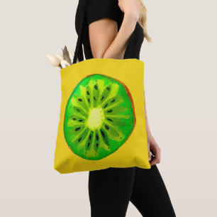 Bolsa Tote fruta de água original brilhante do kiwi pop art
