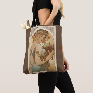 Bolsa Tote Fruta de Alphonse Mucha, Arte Novo Vintage