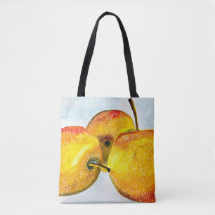 Bolsa Tote Fruta de aquarela amarelo-pera Nashi
