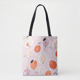 Bolsa Tote Fruta de maçã, abstrato, padrão de verão