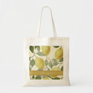 Bolsa Tote Fruta de Verão amarelo-limão personalizada