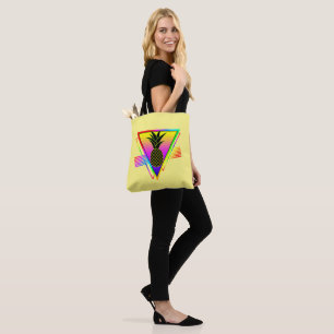 Bolsa Tote Fruta de Verão de Abacaxi com Silhoun Moderna
