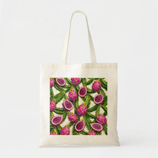 Bolsa Tote Fruta Dragão Rosa Padrão de Cacto Tropical