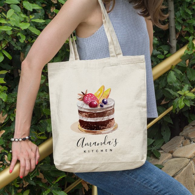 BOLSA TOTE FRUTA FLORAL CAKE PATISSERIE CUPCAKE BAKERIE CHEF (Criador carregado)