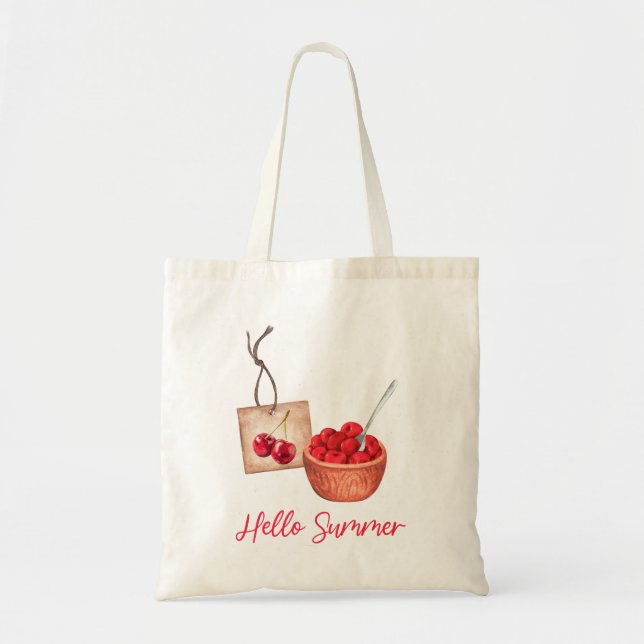 Bolsa Tote Fruta Hello Summer Cherries (Frente)