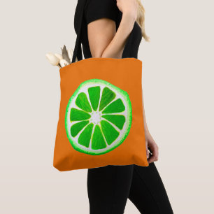 Bolsa Tote fruta pop limão cítrico original aquarela