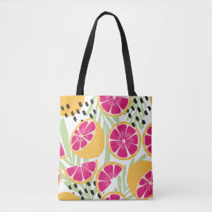 Bolsa Tote Fruta sem costura, toranja com l tropical