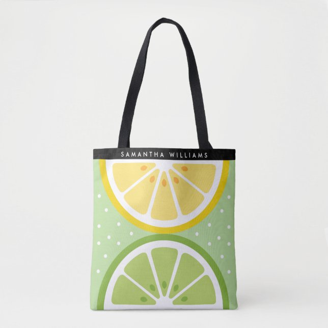 Bolsa Tote Fruta tropical em fatias personalizadas Verão (Frente)