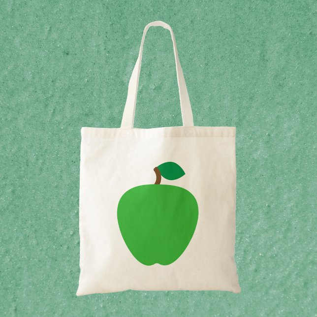Bolsa Tote Fruta Verde da Apple (A tote bag with a graphic of a green apple)
