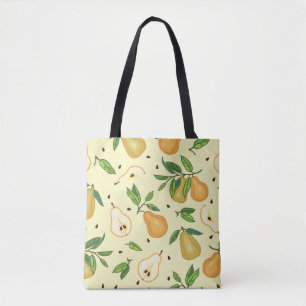 Bolsa Tote Frutas Amarelas: Ilustração Vintage.