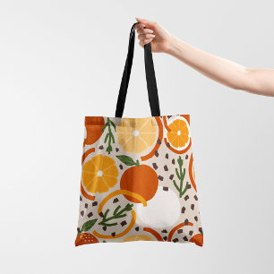 Bolsa Tote Frutas Cítricas Orgânicas Modernas e Confetes Geom