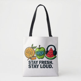 Bolsa Tote Frutas de Arte Pop Frescas e Altas 