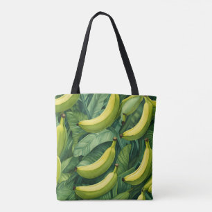 Bolsa Tote Frutas de Banana e Folhas Clima Tropical