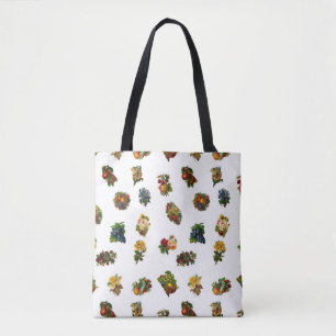 Bolsa Tote Frutas e Flores Vintage