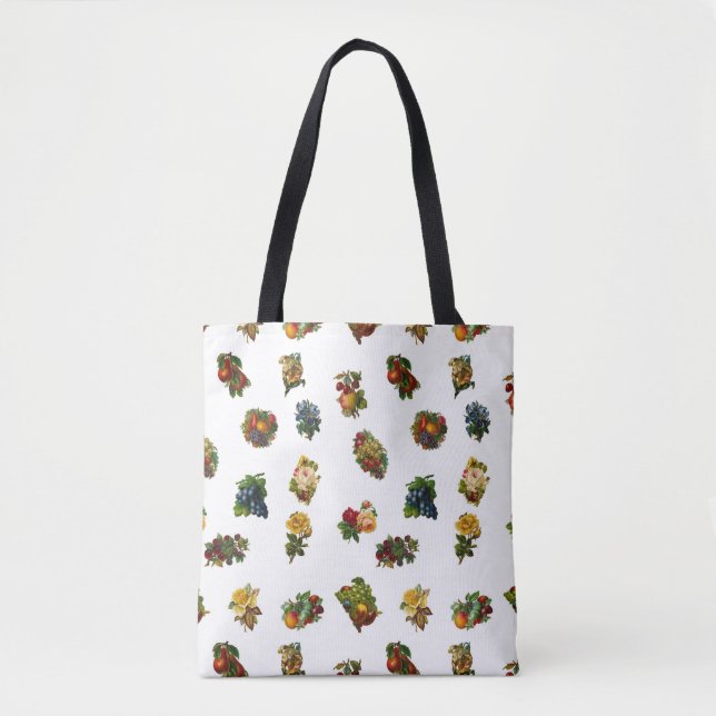 Bolsa Tote Frutas e Flores Vintage (Frente)