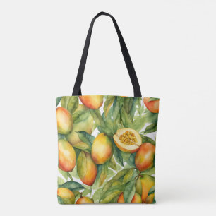 Bolsa Tote Frutas e Folhas de Manga 