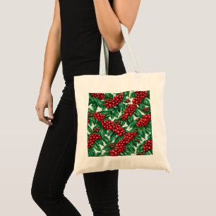 Bolsa Tote Frutas e Grãos de Café Padrão Botânico