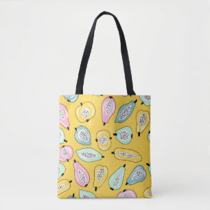 Bolsa Tote Frutas Tropicais: Padrão de Impressão vibrante